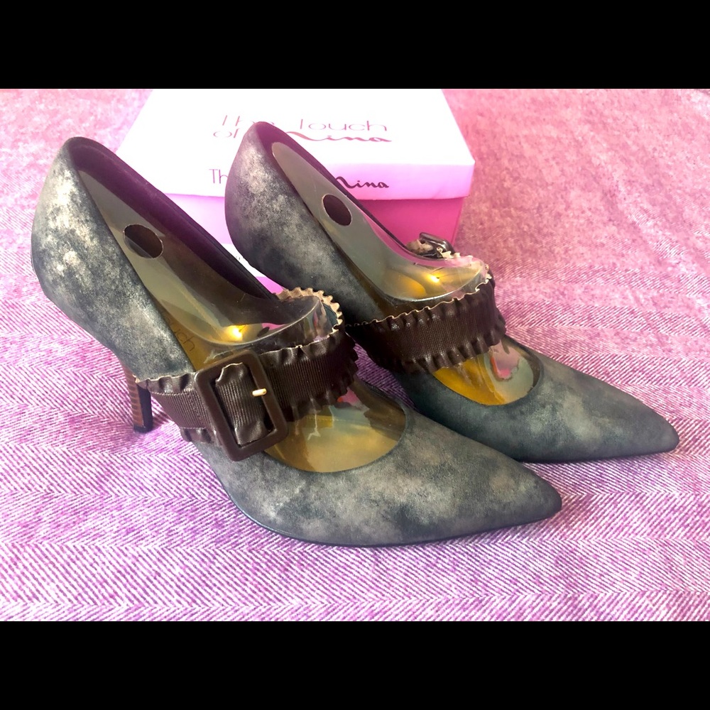 NIB Nina pewter w/ plaza brown strap 9.5M